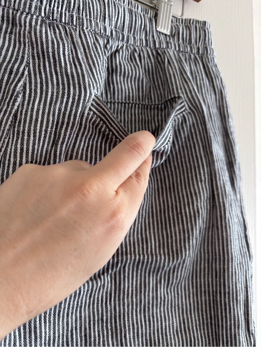 Navy and White Stripe Casual Pants - Picture 3 of 6